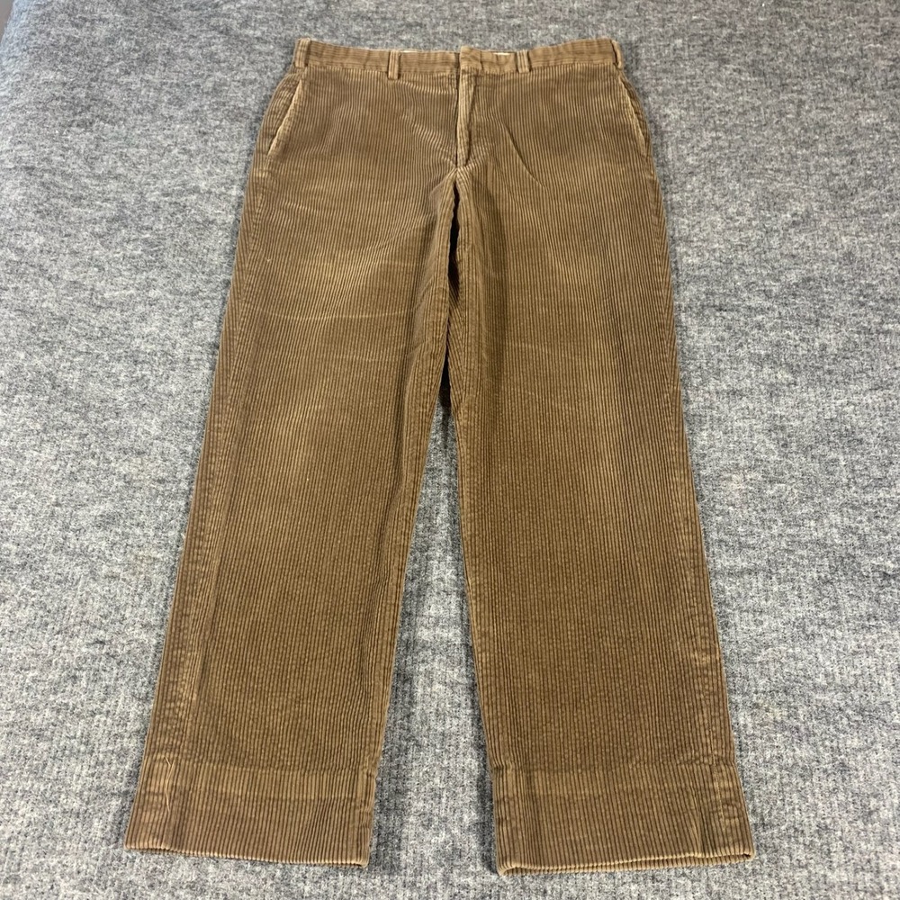VTG Brooks Brothers Pants Mens 36x30 Brown Wide Wale Corduroy Straight Leg‎ USA